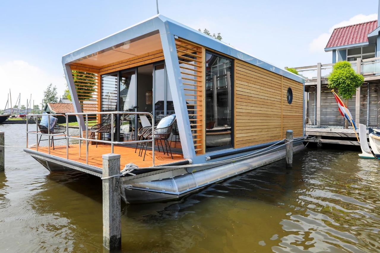 Hotel Luxe Houseboat met fantastisch uitzicht! Grou Exterior foto