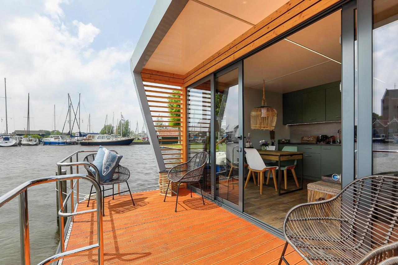 Hotel Luxe Houseboat met fantastisch uitzicht! Grou Exterior foto