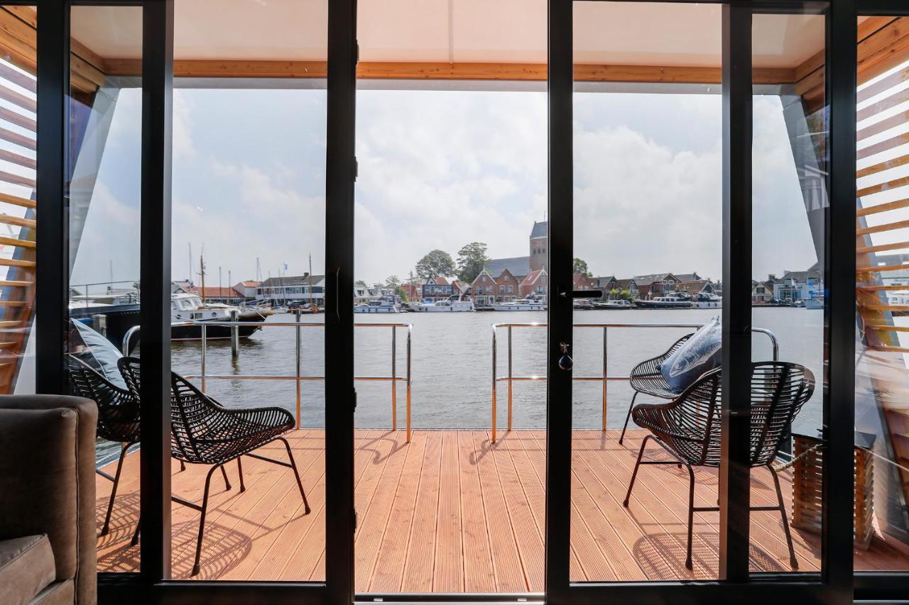 Hotel Luxe Houseboat met fantastisch uitzicht! Grou Exterior foto