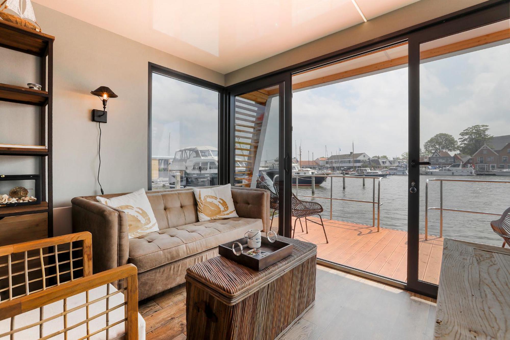 Hotel Luxe Houseboat met fantastisch uitzicht! Grou Exterior foto